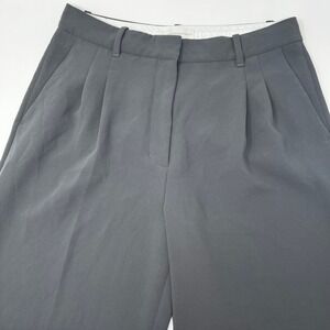 Wilfred Aritzia The Effortless Pant Charcoal Grey Pleated Wide Leg Trousers 12